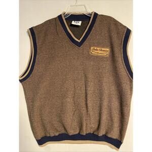 Vintage Lee Sport Classics Golf Links  V Neck Vest Mens 2XL Brown/Navy Preowned